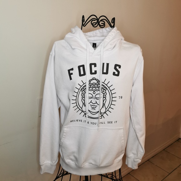 Old School White Hoodie Sz. S Cute and Fashionable - Picture 3 of 8